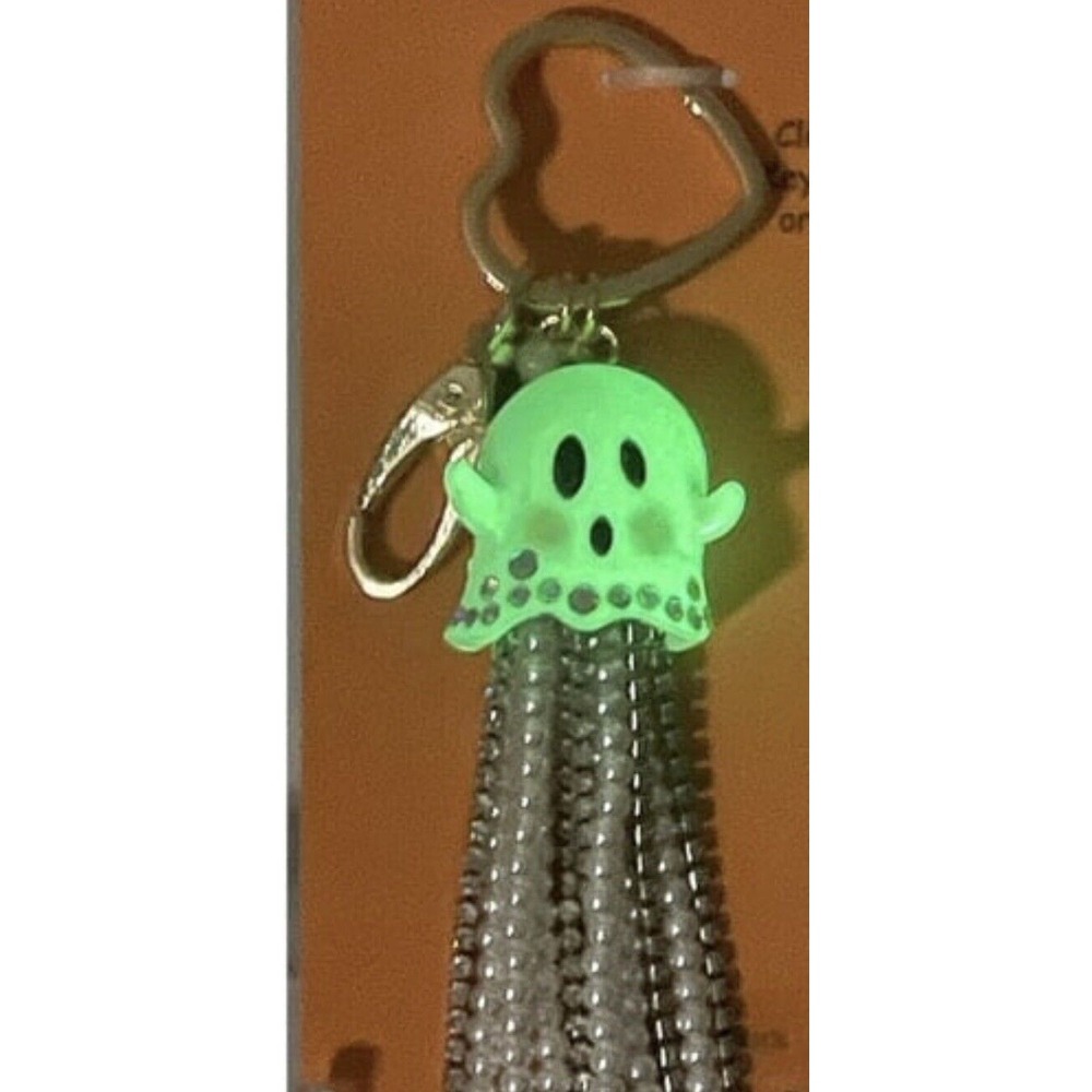 Betsey Johnson Ghost Purse Charm Keychain Viral Halloween Glow N The Dark NWT - Picture 4 of 4